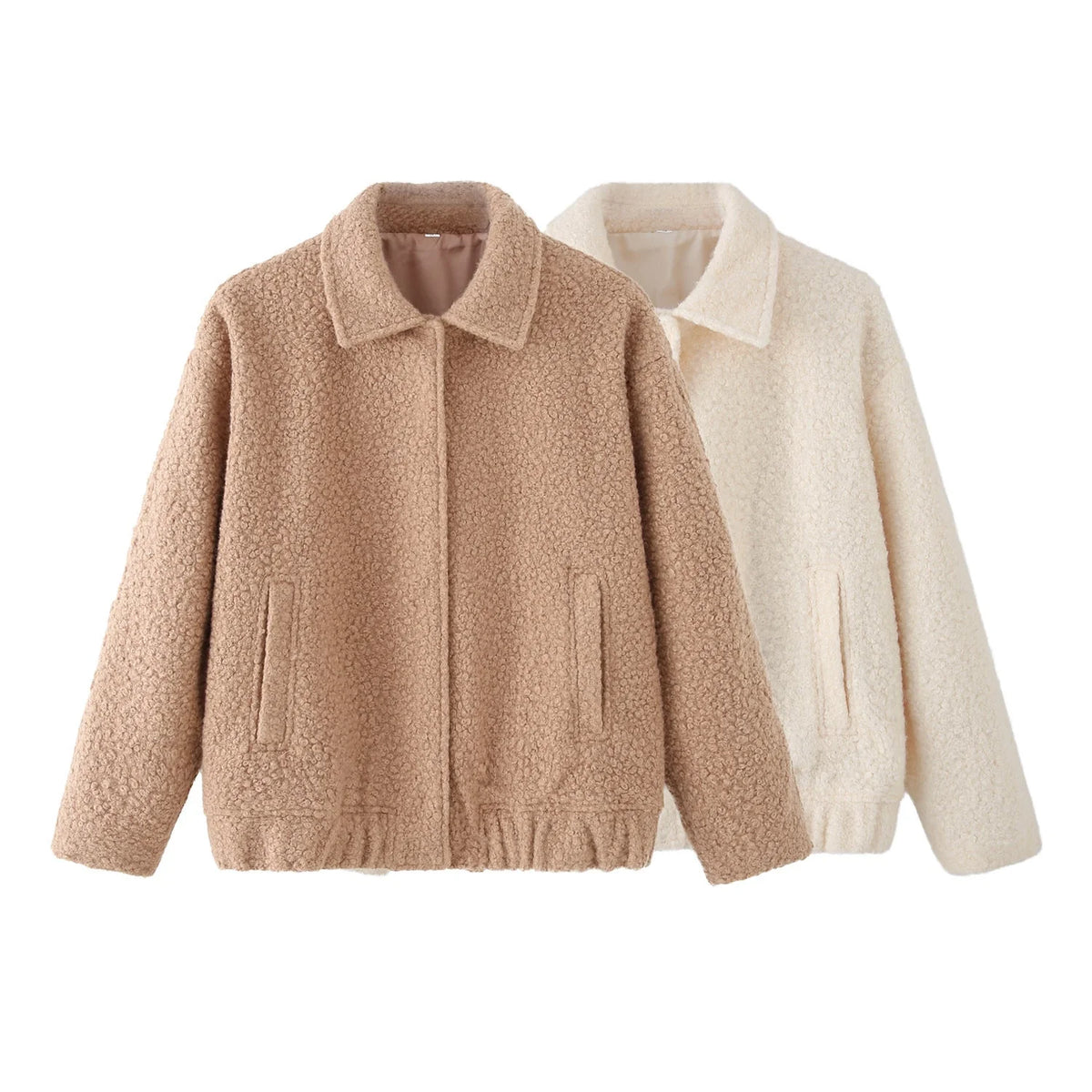 Women’s Teddy Jacket Soft Fleece with Side Pockets and Classic Collar 5