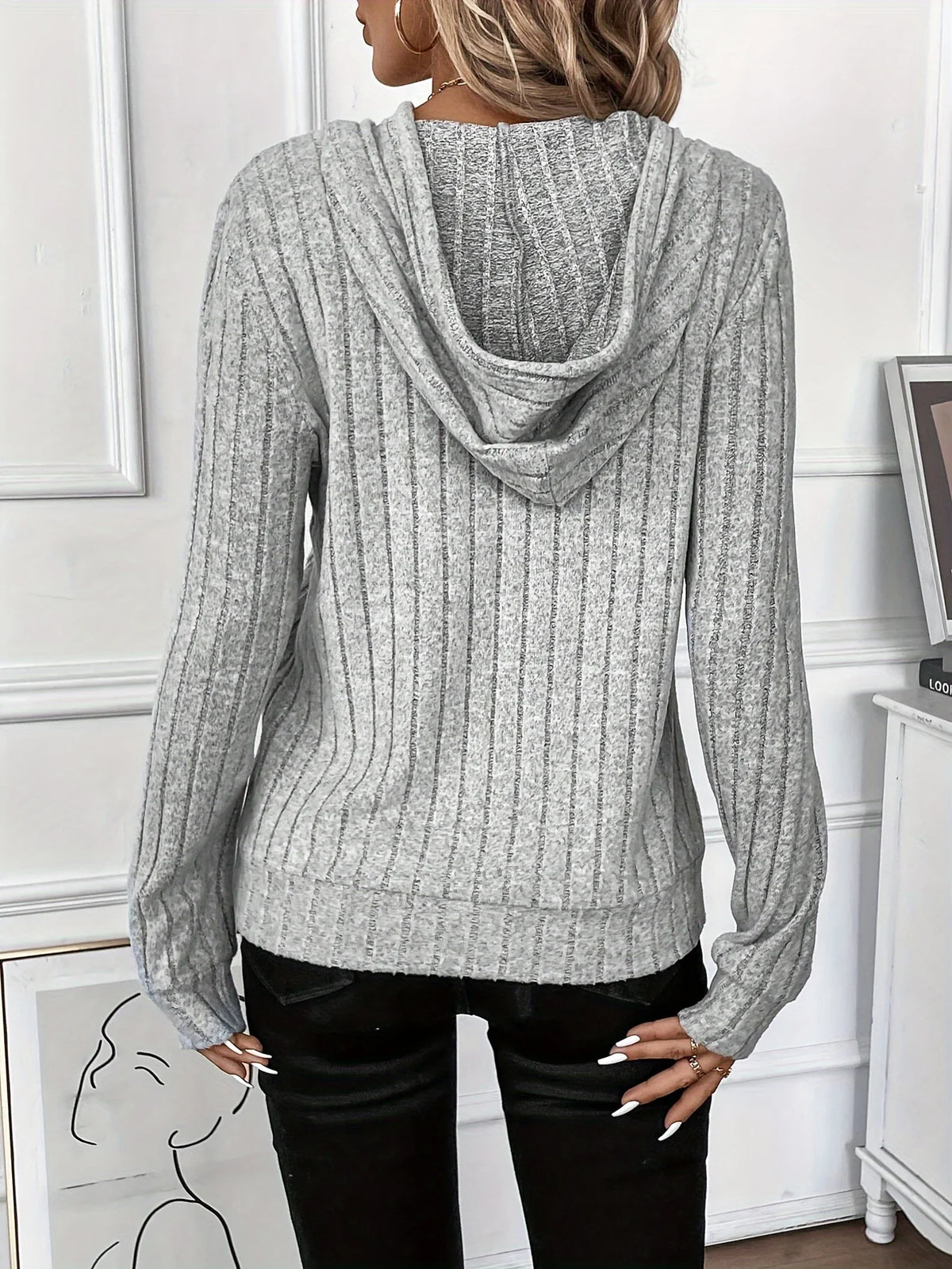 Women’s Textured Hoodie Soft Comfortable Everyday Style 2