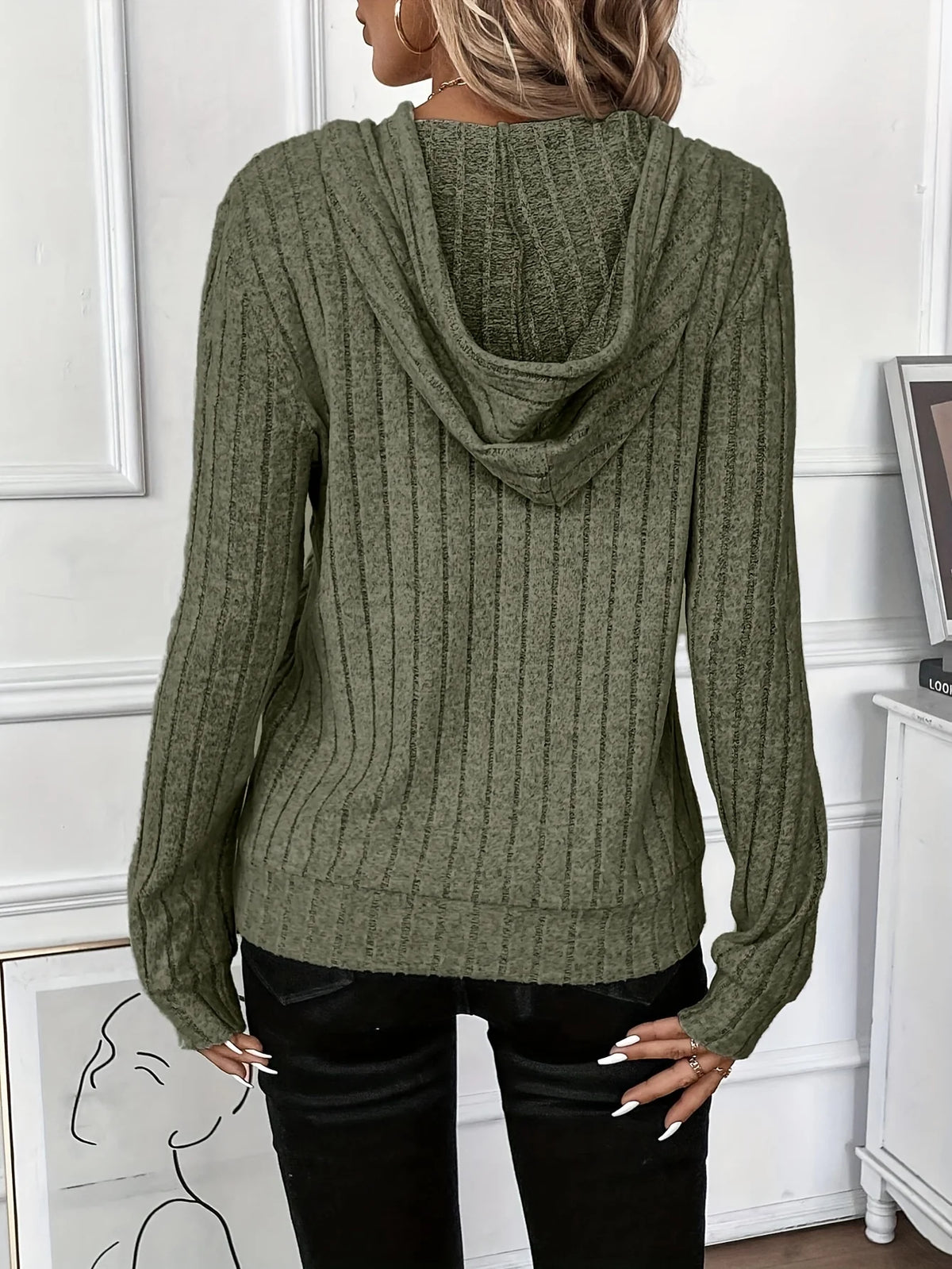 Women’s Textured Hoodie Soft Comfortable Everyday Style 8