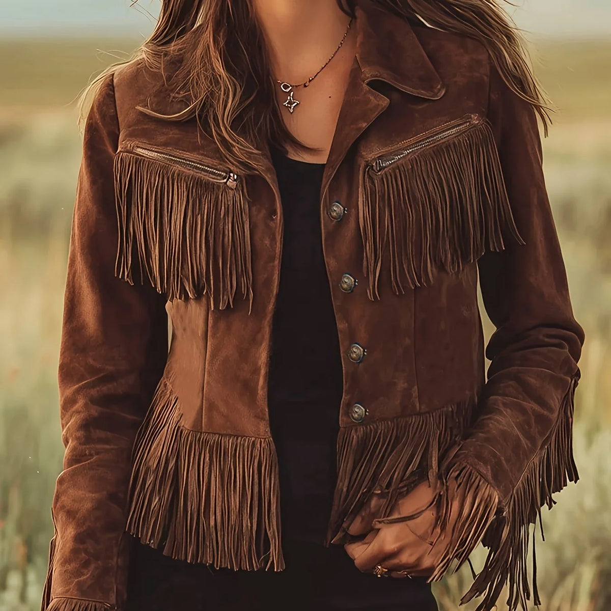 Women’s Western Jacket Tailored Silhouette with Fringe Detail 0