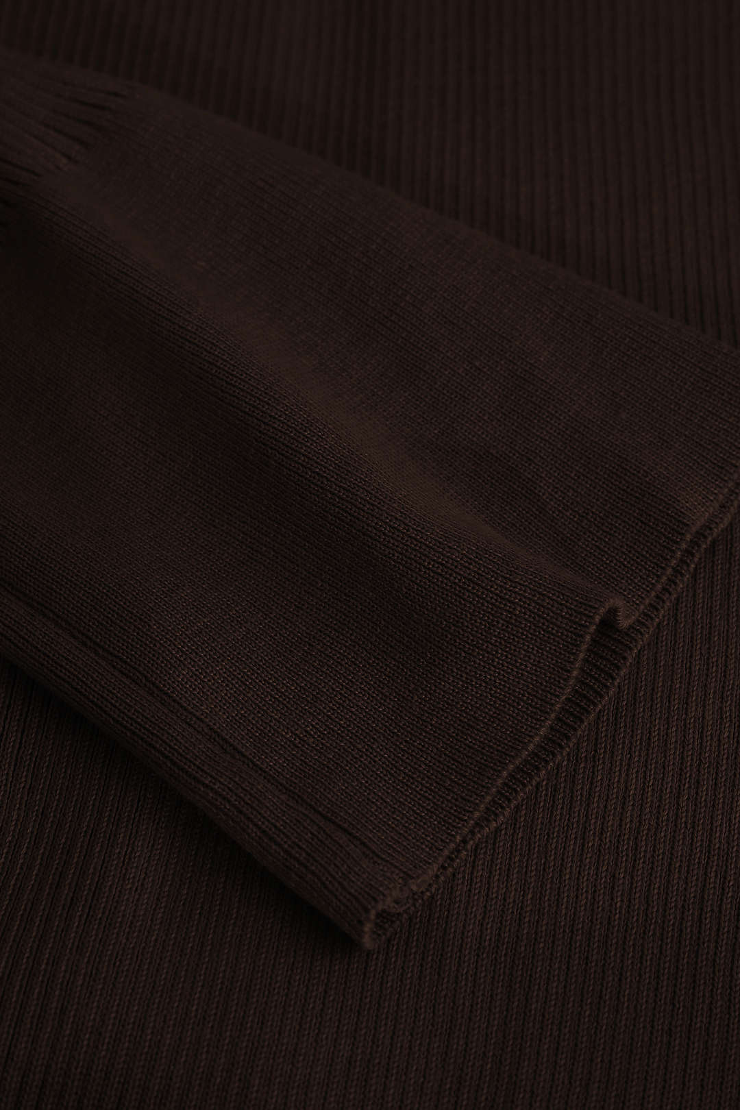 Women's Ribbed Knit Maxi Dress with Polo Collar and Button Front in Coffee