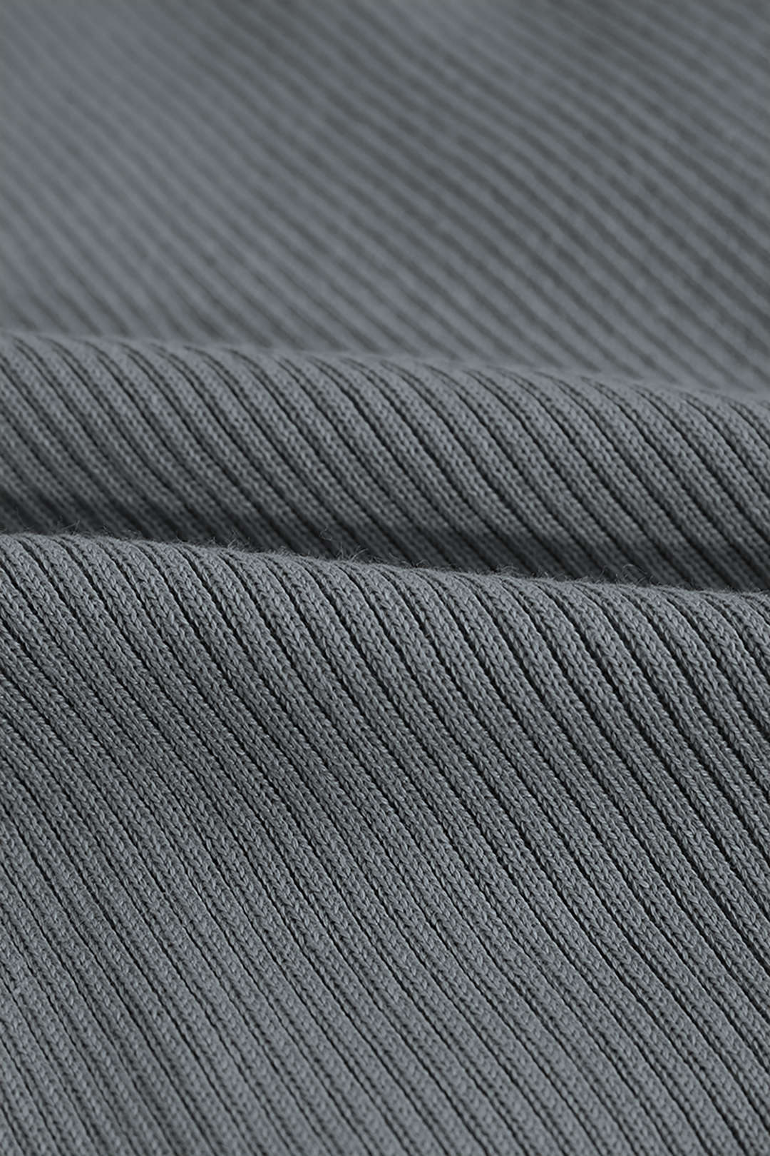 Women's Ribbed Knit Maxi Dress with Polo Collar and Button Front in Dark Grey