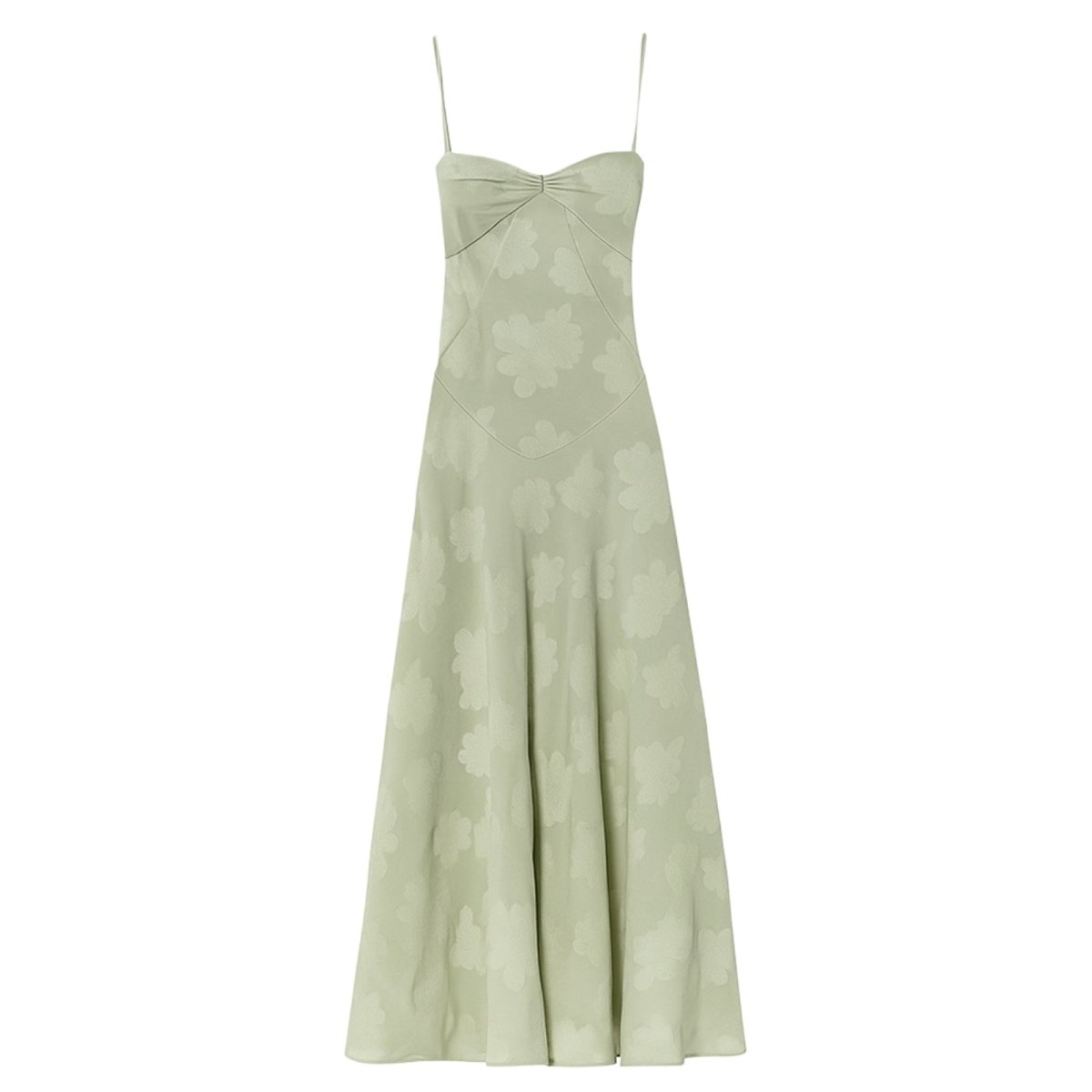 Women's Floral Maxi Dress with Thin Straps and Deep Neckline in Purple